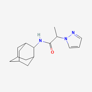 molecular formula C16H23N3O B7517325 N-(2-adamantyl)-2-pyrazol-1-ylpropanamide 