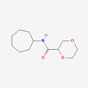 molecular formula C12H21NO3 B7517569 N-cycloheptyl-1,4-dioxane-2-carboxamide 