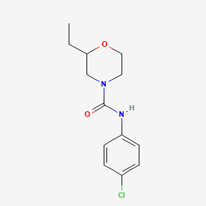 molecular formula C13H17ClN2O2 B7517693 N-(4-chlorophenyl)-2-ethylmorpholine-4-carboxamide 