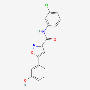 molecular formula C16H11ClN2O3 B7518384 N-(3-chlorophenyl)-5-(3-hydroxyphenyl)-1,2-oxazole-3-carboxamide 