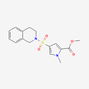 molecular formula C16H18N2O4S B7518456 Methyl 4-[3,4-dihydro-2(1H)-isoquinolinylsulfonyl]-1-methyl-1H-pyrrole-2-carboxylate 