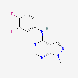 molecular formula C12H9F2N5 B7518598 N-(3,4-difluorophenyl)-1-methylpyrazolo[3,4-d]pyrimidin-4-amine 