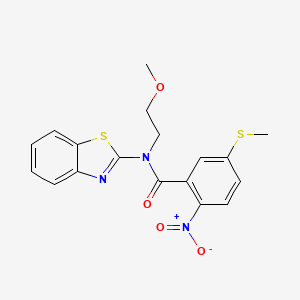 molecular formula C18H17N3O4S2 B7520037 N-(1,3-benzothiazol-2-yl)-N-(2-methoxyethyl)-5-methylsulfanyl-2-nitrobenzamide 