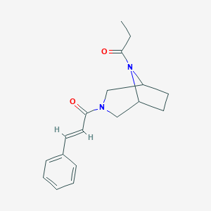 molecular formula C18H22N2O2 B075227 3-(3-Phenylacryloyl)-8-propionyl-3,8-diazabicyclo(3.2.1)octane CAS No. 1507-83-1