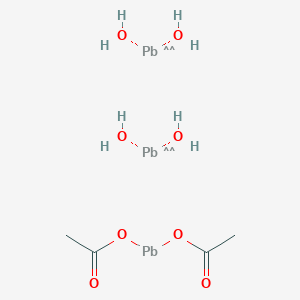 molecular formula C4H10O8Pb3 B075232 Lead, bis(acetato-kappaO)tetrahydroxytri- CAS No. 1335-32-6