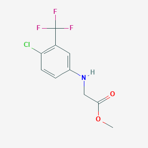 molecular formula C10H9ClF3NO2 B7524171 Methyl 2-[4-chloro-3-(trifluoromethyl)anilino]acetate 