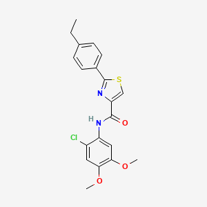 molecular formula C20H19ClN2O3S B7524320 N-(2-chloro-4,5-dimethoxyphenyl)-2-(4-ethylphenyl)-1,3-thiazole-4-carboxamide 