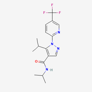molecular formula C16H19F3N4O B7524423 N,5-di(propan-2-yl)-1-[5-(trifluoromethyl)pyridin-2-yl]pyrazole-4-carboxamide 