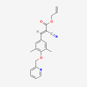 molecular formula C21H20N2O3 B7524449 prop-2-enyl (E)-2-cyano-3-[3,5-dimethyl-4-(pyridin-2-ylmethoxy)phenyl]prop-2-enoate 