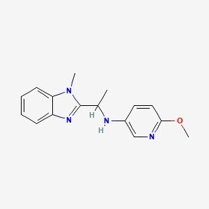 molecular formula C16H18N4O B7524860 6-methoxy-N-[1-(1-methylbenzimidazol-2-yl)ethyl]pyridin-3-amine 