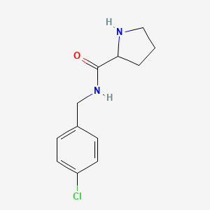 molecular formula C12H15ClN2O B7524876 N-[(4-chlorophenyl)methyl]pyrrolidine-2-carboxamide 