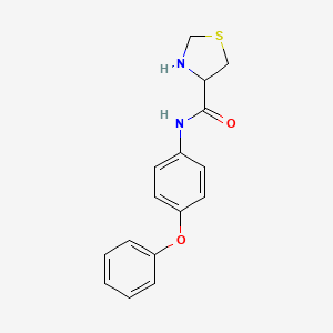 molecular formula C16H16N2O2S B7524896 N-(4-phenoxyphenyl)-1,3-thiazolidine-4-carboxamide 