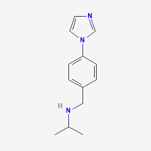 molecular formula C13H17N3 B7525016 N-[(4-imidazol-1-ylphenyl)methyl]propan-2-amine 