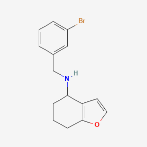 molecular formula C15H16BrNO B7525037 N-[(3-bromophenyl)methyl]-4,5,6,7-tetrahydro-1-benzofuran-4-amine 