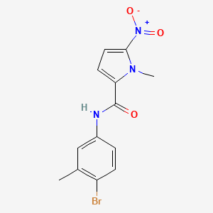 molecular formula C13H12BrN3O3 B7525148 N-(4-bromo-3-methylphenyl)-1-methyl-5-nitropyrrole-2-carboxamide 
