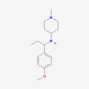 molecular formula C16H26N2O B7525313 N-[1-(4-methoxyphenyl)propyl]-1-methylpiperidin-4-amine 