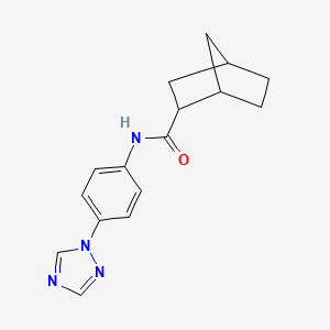 molecular formula C16H18N4O B7525796 N-[4-(1,2,4-triazol-1-yl)phenyl]bicyclo[2.2.1]heptane-2-carboxamide 