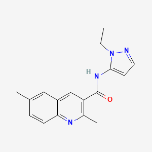 molecular formula C17H18N4O B7525873 N-(2-ethylpyrazol-3-yl)-2,6-dimethylquinoline-3-carboxamide 