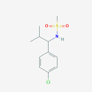 molecular formula C11H16ClNO2S B7525975 N-[1-(4-chlorophenyl)-2-methylpropyl]methanesulfonamide 