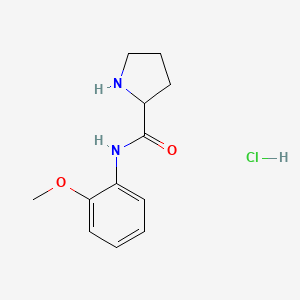 molecular formula C12H17ClN2O2 B7526025 N-(2-methoxyphenyl)pyrrolidine-2-carboxamide hydrochloride 
