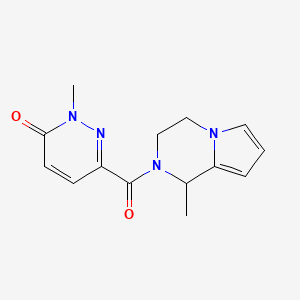 molecular formula C14H16N4O2 B7526030 2-methyl-6-(1-methyl-3,4-dihydro-1H-pyrrolo[1,2-a]pyrazine-2-carbonyl)pyridazin-3-one 