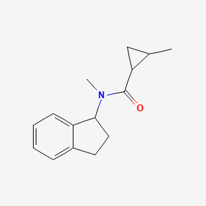 molecular formula C15H19NO B7526038 N-(2,3-dihydro-1H-inden-1-yl)-N,2-dimethylcyclopropane-1-carboxamide 
