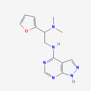 molecular formula C13H16N6O B7526067 1-(furan-2-yl)-N,N-dimethyl-N'-(1H-pyrazolo[3,4-d]pyrimidin-4-yl)ethane-1,2-diamine 