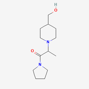 molecular formula C13H24N2O2 B7526778 2-[4-(Hydroxymethyl)piperidin-1-yl]-1-pyrrolidin-1-ylpropan-1-one 