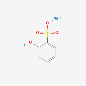 molecular formula C6H5NaO4S B075301 Benzenesulfonic acid, hydroxy-, monosodium salt CAS No. 1300-51-2