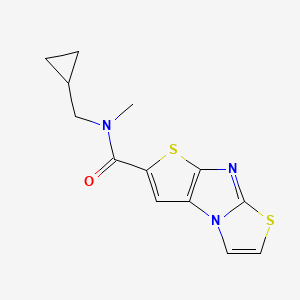 molecular formula C13H13N3OS2 B7530311 N-(cyclopropylmethyl)-N-methyl-5,9-dithia-1,7-diazatricyclo[6.3.0.02,6]undeca-2(6),3,7,10-tetraene-4-carboxamide 