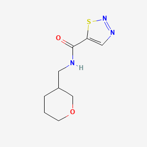 molecular formula C9H13N3O2S B7530314 N-(oxan-3-ylmethyl)thiadiazole-5-carboxamide 