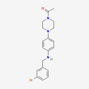 molecular formula C19H22BrN3O B7530652 1-(4-{4-[(3-Bromobenzyl)amino]phenyl}piperazin-1-yl)ethanone 
