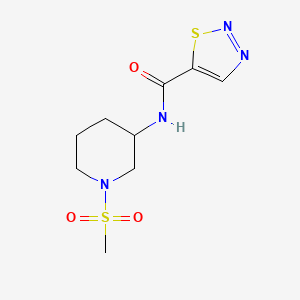 molecular formula C9H14N4O3S2 B7530683 N-(1-methylsulfonylpiperidin-3-yl)thiadiazole-5-carboxamide 