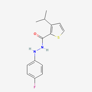molecular formula C14H15FN2OS B7530722 N'-(4-fluorophenyl)-3-propan-2-ylthiophene-2-carbohydrazide 