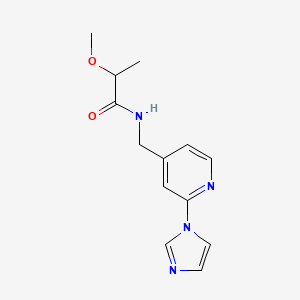 molecular formula C13H16N4O2 B7531052 N-[(2-imidazol-1-ylpyridin-4-yl)methyl]-2-methoxypropanamide 