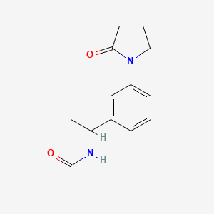 molecular formula C14H18N2O2 B7531325 N-[1-[3-(2-oxopyrrolidin-1-yl)phenyl]ethyl]acetamide 