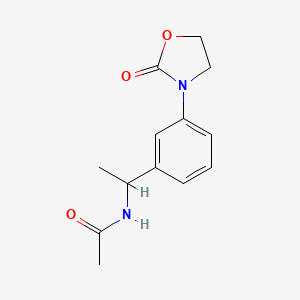 molecular formula C13H16N2O3 B7531331 N-[1-[3-(2-oxo-1,3-oxazolidin-3-yl)phenyl]ethyl]acetamide 