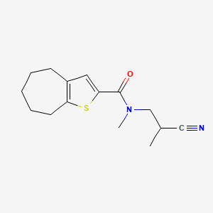 molecular formula C15H20N2OS B7531583 N-(2-cyanopropyl)-N-methyl-5,6,7,8-tetrahydro-4H-cyclohepta[b]thiophene-2-carboxamide 