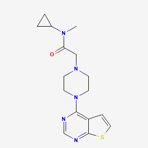 molecular formula C16H21N5OS B7531600 N-cyclopropyl-N-methyl-2-(4-thieno[2,3-d]pyrimidin-4-ylpiperazin-1-yl)acetamide 