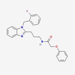 molecular formula C25H24FN3O2 B7531741 N-{3-[1-(2-fluorobenzyl)-1H-benzimidazol-2-yl]propyl}-2-phenoxyacetamide 