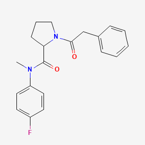 molecular formula C20H21FN2O2 B7531894 N-(4-fluorophenyl)-N-methyl-1-(2-phenylacetyl)pyrrolidine-2-carboxamide 