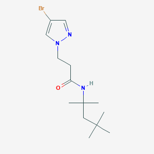 molecular formula C14H24BrN3O B7531980 3-(4-BROMO-1H-PYRAZOL-1-YL)-N-(1,1,3,3-TETRAMETHYLBUTYL)PROPANAMIDE 