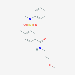 molecular formula C20H26N2O4S B7532276 3-[ethyl(phenyl)sulfamoyl]-N-(3-methoxypropyl)-4-methylbenzamide 