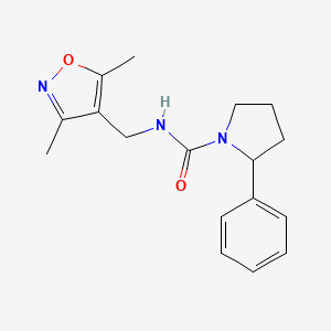 molecular formula C17H21N3O2 B7532291 N-[(3,5-dimethyl-1,2-oxazol-4-yl)methyl]-2-phenylpyrrolidine-1-carboxamide 