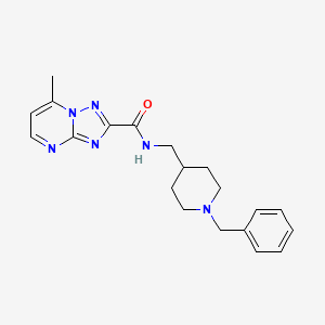 molecular formula C20H24N6O B7532656 N-[(1-benzylpiperidin-4-yl)methyl]-7-methyl-[1,2,4]triazolo[1,5-a]pyrimidine-2-carboxamide 