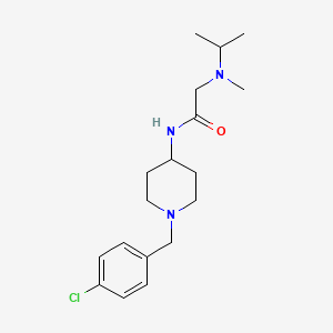 molecular formula C18H28ClN3O B7532691 N-[1-[(4-chlorophenyl)methyl]piperidin-4-yl]-2-[methyl(propan-2-yl)amino]acetamide 