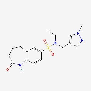 molecular formula C17H22N4O3S B7532716 N-ethyl-N-[(1-methylpyrazol-4-yl)methyl]-2-oxo-1,3,4,5-tetrahydro-1-benzazepine-7-sulfonamide 