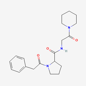 molecular formula C20H27N3O3 B7532878 N-(2-oxo-2-piperidin-1-ylethyl)-1-(2-phenylacetyl)pyrrolidine-2-carboxamide 