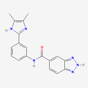 molecular formula C18H16N6O B7532915 N-[3-(4,5-dimethyl-1H-imidazol-2-yl)phenyl]-2H-benzotriazole-5-carboxamide 