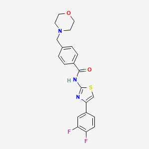 molecular formula C21H19F2N3O2S B7532947 N-[4-(3,4-difluorophenyl)-1,3-thiazol-2-yl]-4-(morpholin-4-ylmethyl)benzamide 